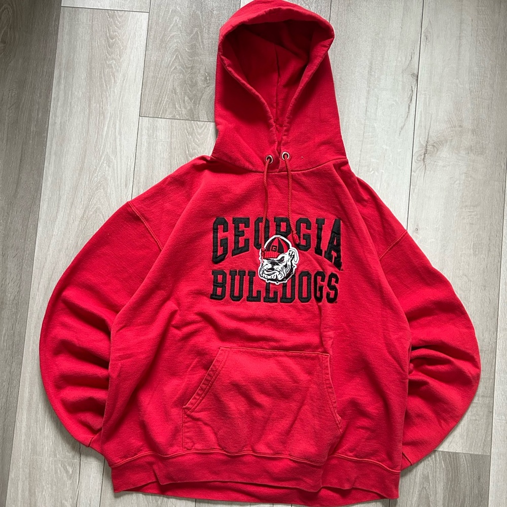 Red Georgia Bulldogs Pullover Champion Hoodie